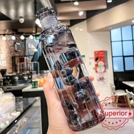 500ml Glass Water Bottle Large Capacity With Time Marker Cover For Water Drink Transparent Milk K0n5