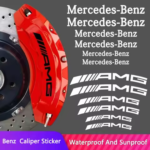6Pcs High-Temp Car Brake Caliper Stickers For Mercedes Benz AMG W204 W205 W213 X253 A B C E S CLA GL