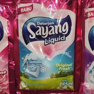 Detergent Cair SAYANG 1 Renceng isi 12 Sachet Liquid Detergent Rose Lavender Original