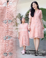 Terbaru 2024 Dress Paskah Couple Vania Busui Ibu Anak Perempuan 1 - 8 Tahun Bahan Brokat Kondangan