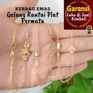 EL EP Color Gemstone Plate Chain Bracelet, 10K, 18K Gold Buffalo