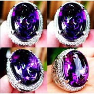 Natural NATURAL BUNGUR Amethyst RING STONE BANGKOK SILVER 926 READY TO USE