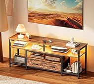 Huuger TV Stand for 55 60 Inch TV, Entertainment Center with Power Outlets and LED Lights, 54 Inch T