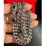 Durable magnetic alloy necklace with button to regulate blood pressure, good for health, 8 mm long, 