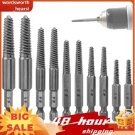 Screw Extractor Set,10 Pcs Screw Extractor,1/4inch Hex Shank Broken Screw Extractor,Screw Remover & 