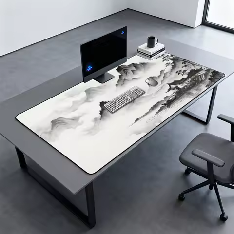 Chinese Mouse Mat Black White Mousepad Aesthetic Large Japan Mouse Pad 140cm Art Office Work Accesso