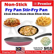 (Made in India) Premier Non-Stick Fry Pan Stir-Fry Pan FryPan 22cm 24cm 26cm 28cm 30cm 32cm (No Free