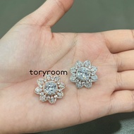 Mini chin brooch dahlia flower marquise zircon diamond cushion cut