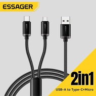 Essager 2A 2-in-1 USB-C+Micro Fast Charge Cable