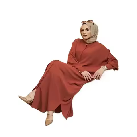 Faion Turki Ktan Dr Hajib Bat Sve Ic Moroccan Dubai Sle Long Sve A-Line Skirt Soft Velvet Inner Ciwa