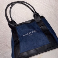 Balenciaga Navy Cabas Small Tote Bag