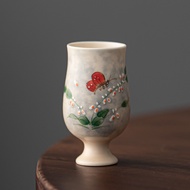 Watercolor Series Tea Cup Beauty Cup Painted Butterfly Orchid Tea Cup Small Tea Cup Tea Offering Cup