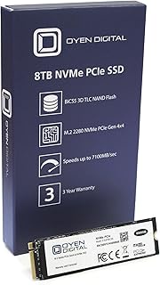 Oyen Digital 8TB NVMe M.2 2280 Gen4 PCIe TLC BiCS6 SSD