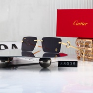 Cartier Jaguar Decoration Frameless Sunglasses Gradient Lens Fashion Sunglasses WM88035