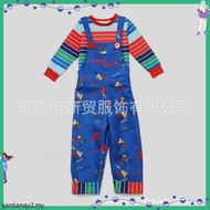 MYLITTLELASS Kids Chucky Costume Good Guys Overalls with Striped Shirt Halloween Horror Dress Up Out