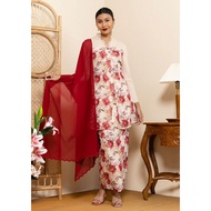 Zalia Scallop Embroidery Kebaya Set with Shawl