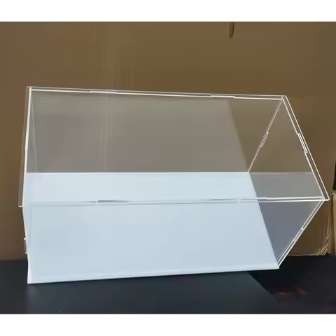 Max 45x30X30CM White Base Acrylic Display Box Plexiglass Storage Box Multi-Size Optional Eternal Flo