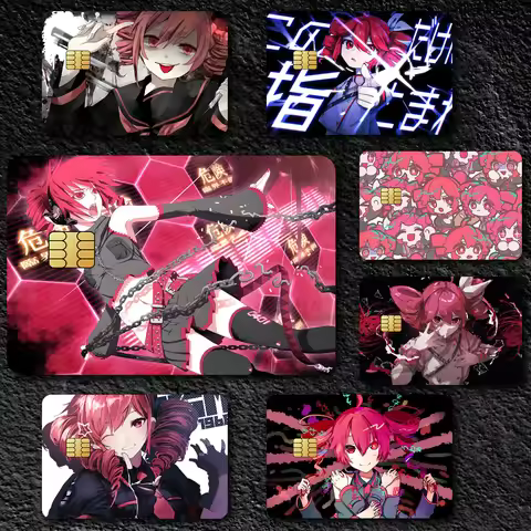 Anime Girl K-Kasane Teto K Film Skin Cover Credit Card Stickers 4PCS Debit Front Decoration Bank Bus