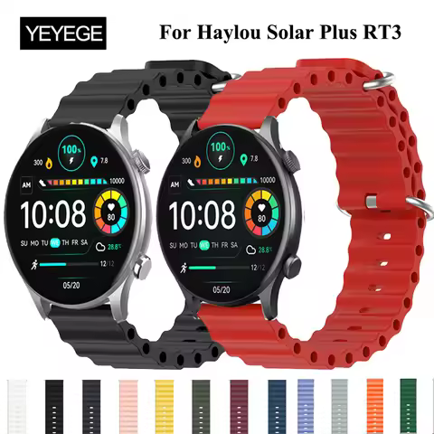 Ocean Silicone Strap For Haylou Solar Plus RT3 Smartwatch Bracelet Correa For Haylou RT2 Solar Plus 