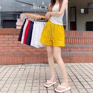 American Fashion Pocket Overall Shorts Women 2025 Thin Quick-Drying High Waist Drawstring Embroidere