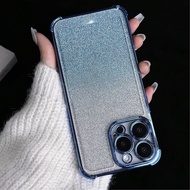 เคสโทรศัพท์ใสแฟชั่นชุบโลหะกันกระแทกแบบถุงลมสำหรับ iPhone 16/15/14/13/12/11/XS/XR/XS Max/Plus/X 6A/7B