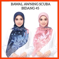 Tudung Sarung / Tudung Bawal Awning Scuba Bidang 45 Chiffon Bawal Instant Rokiah