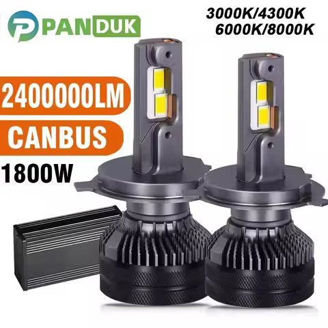 PANDUK 2400000LM 6000K 1800W H7 H4 Led Lamp Double Copper Tube Light For Car K5C F5C H1 H11 HB3 9005