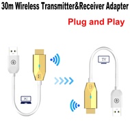 30m USB Wireless HDMI Extender Cable Audio Video Transmitter and Receiver Display Adapter for Camera PC To TV Monitor Projector