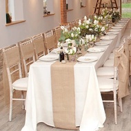 30cm x 10m Hessian Table Runner Burlap Fabric Jute Table Runner Rolls with Complete Edge Suture Grea