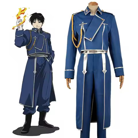 Roy Mustang Cosplay Costume Wig Anime Fullmetal Alchemist Cosplay Adult Halloween Military Full Set
