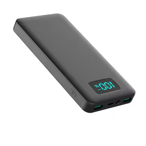 10000mAh Ultra Slim Portable Charger USB C with LED Flashlight 18W Fast Charge Type C Power Bank for