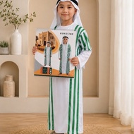 Kids Costume Thobe and Ghutra Dress Up Outfit Green and White g12