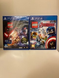 二手遊戲片PS4 LEGO 樂高 星際大戰、漫威復仇者聯盟  兩片合售