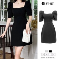 ZYHT eravogue đầm babydoll nữ váy bèo tiểu thư đầm babydoll nữ dễ thương váy trắng Đầm Cổ Vuông Màu