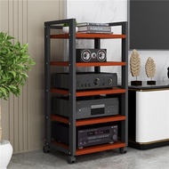 Portable Rack Hifi Adjustable Stainless Steel Solid Wood Sound Rack Hifi Power Amplifier Printer Rac