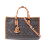 CELINE 塗層帆布Mini horizontal Cabas金扣手挽肩背兩用袋