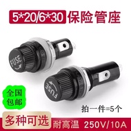 Black FUSE 10A250V FUSE Tube Holder 5x20mm/6x30mm Black Knob FUSE Holder
