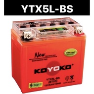 KOYOKO YTX5L-BS 0 BTX5 Koyoko Nanogel Battery Honda CB5150 VARIO Yamaha TTR150 Suzuki V100 VR125 VR5