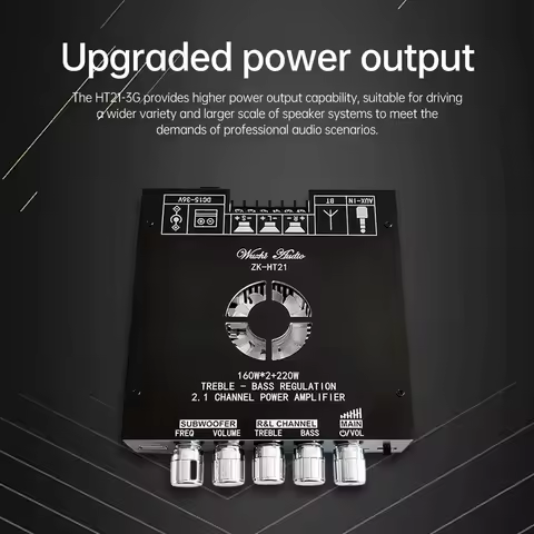 HT21-3G 2.1 Channel TDA7498E Bt Amplifier Module Subwoofer 160Wx2+220V Subwoofer Treble Bass Wuzhi A