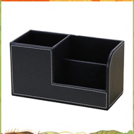 Leather Desk Organizer,Office Supplies Holder Desktop Stationery Storage Box for Business Card, Pen,