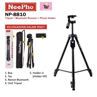 NeePho NP-8810 Camera Tripod high-grade aluminum frame, 1.5m high load 3kg, with bag and bluetooth L