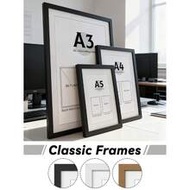 A3/A4/A5 Classic Picture Frames For Wall/Desktop, Matte Black/White/Light Wood Grain, Versatile Docu