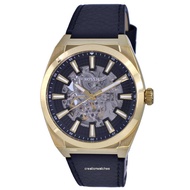 [Creationwatches] Fossil Everett Skeleton Leather Black Dial Automatic ME3208 Men's Watch