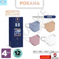 POKANA KIDS KF94 4D MEDICAL EARLOOP MASK BOX 12S (COLOUR)