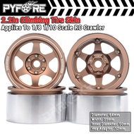 PYFORE 2.2In Beadlock Climbing Wheel Hub 4PCS Tires 64X35mm 12mm Hexagonal Adapter for 1/10 1/8 RC M