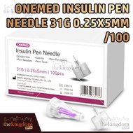 UNGU onemed Insulin Pen Needle 31G 0.25x5mm /100 Single Use Sterile Non-Pyrogenic Box Purple Disposa
