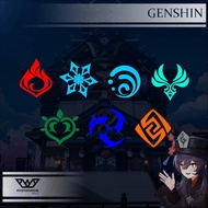 GENSHIN IMPACT ELEMENT CUTTING STICKER - GS ML FLAME ELEMENT REFLECTIVE VINYL STICKER - CODE 01
