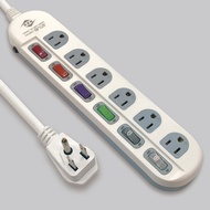 Weidian 2.7m (299.7cm) Overload Power Off 6 Open 6 Plug Cord Set Extension CK3661 Comply With Latest