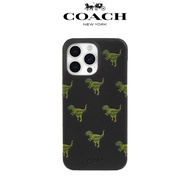 【COACH】iPhone 15系列 精品真皮手機殼 小恐龍/ iPhone 15 Pro