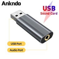 Ankndo USB to 3.5mm Jack Adapter USB to Aux- Adapter External Stereo-Sound